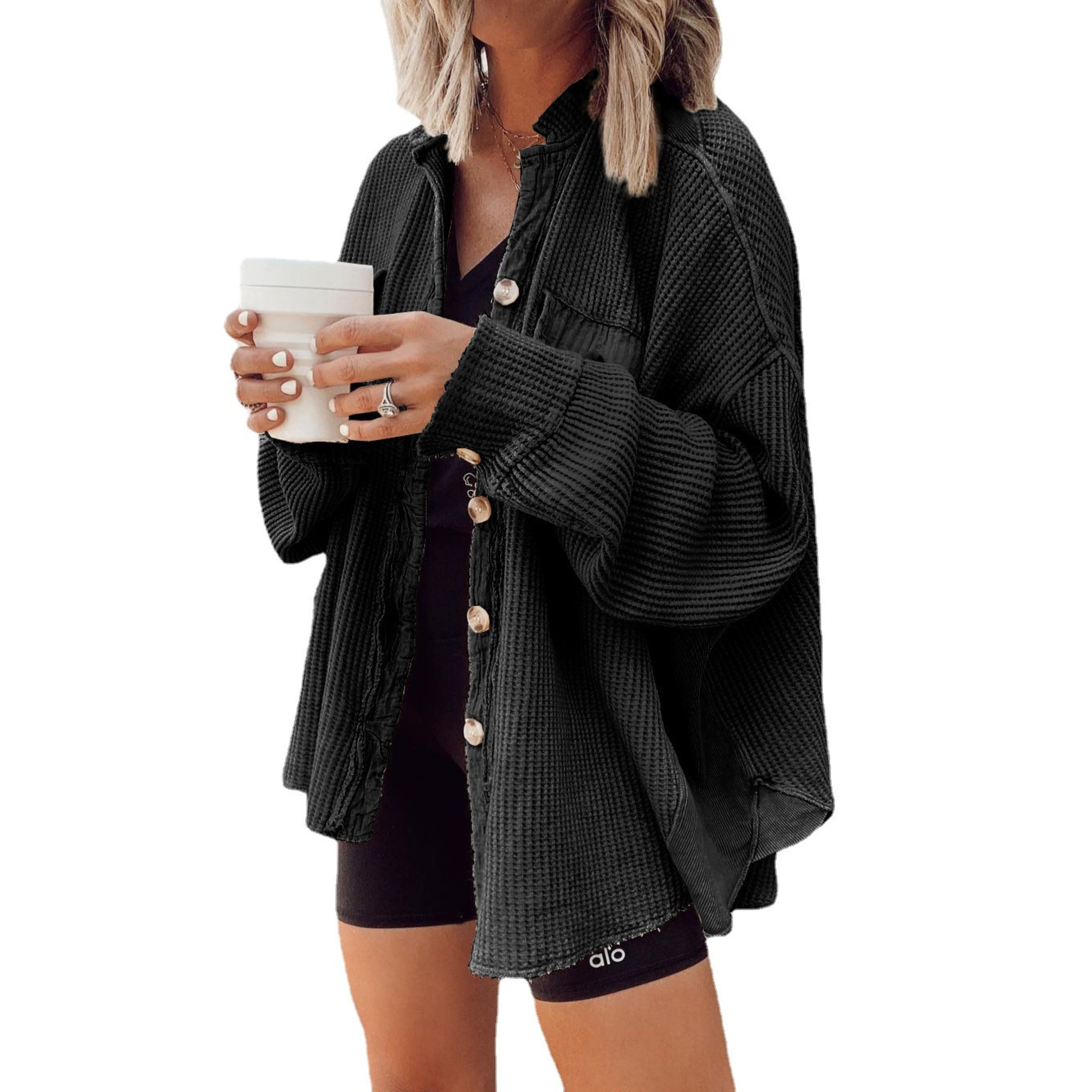 JASLENE – Cozy Button-Down Long Sleeve Jacket