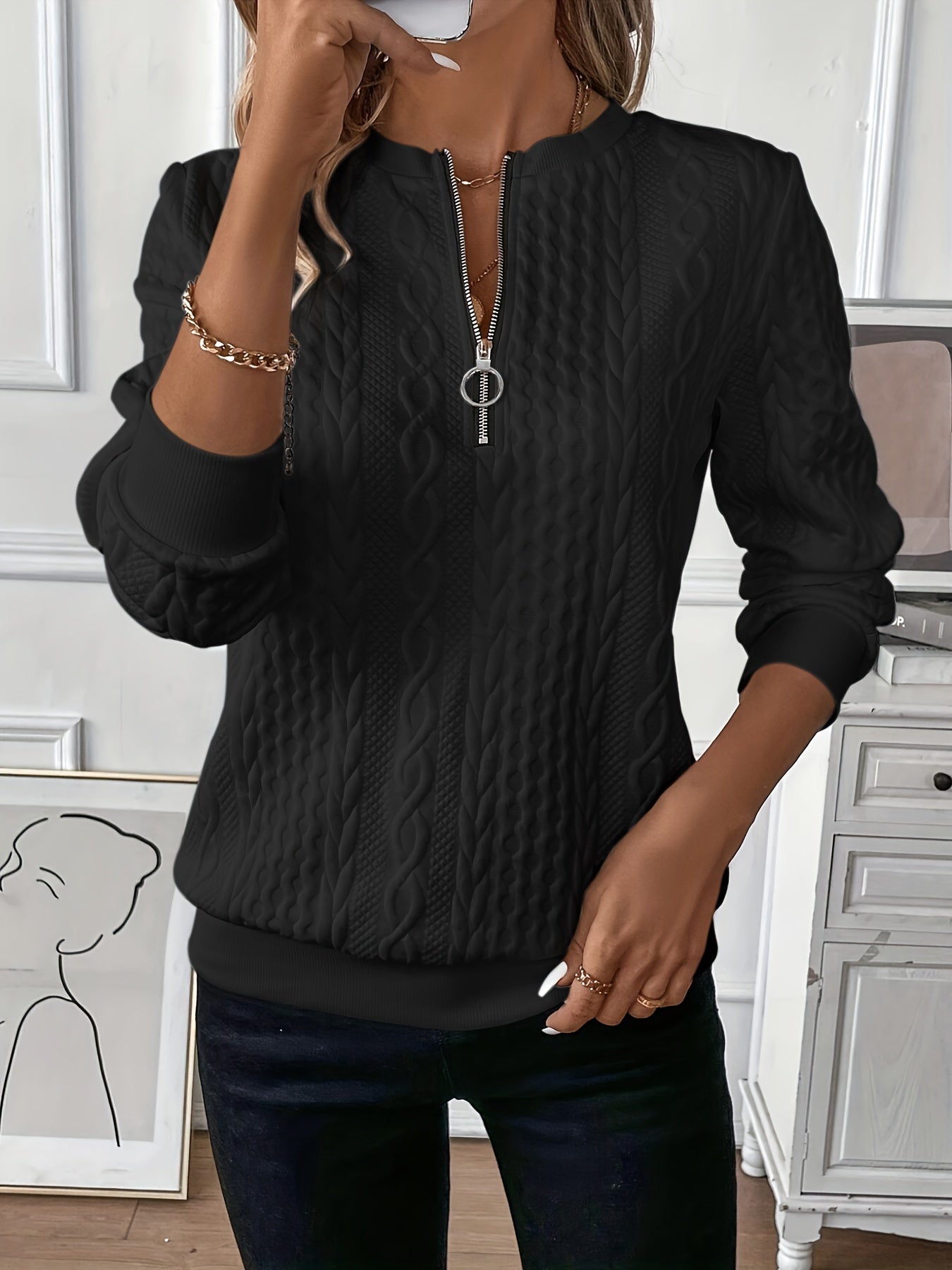 EMMA | Elegant Quarter-Zip Sweater