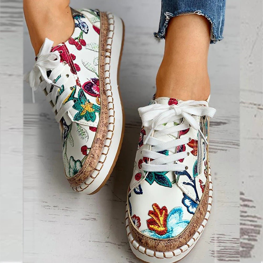 Oluchi Floral Orthopedic Zip Sneakers