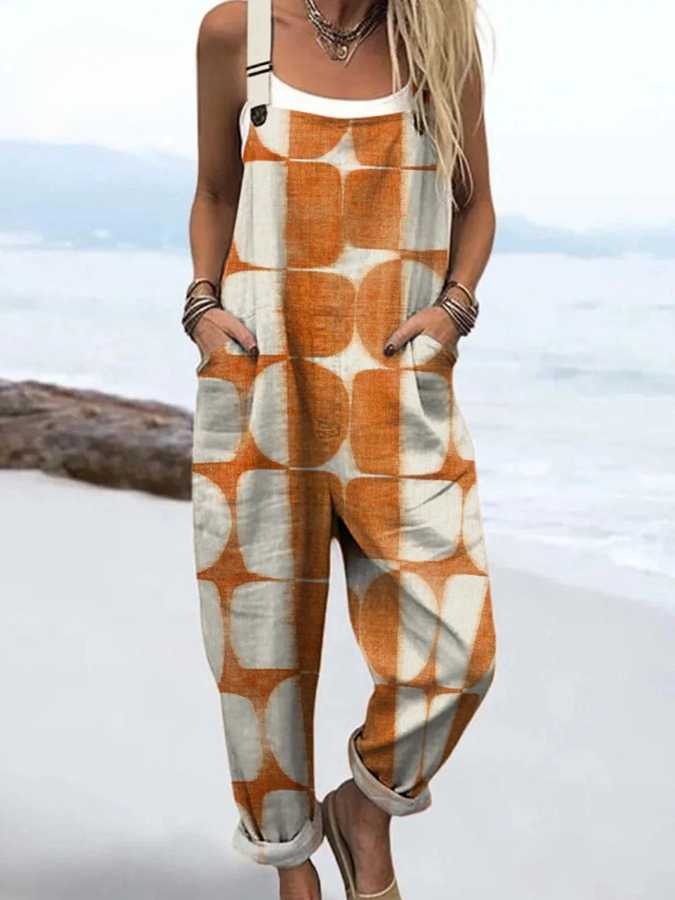 Ronja | Retro Rust-Colored Overalls
