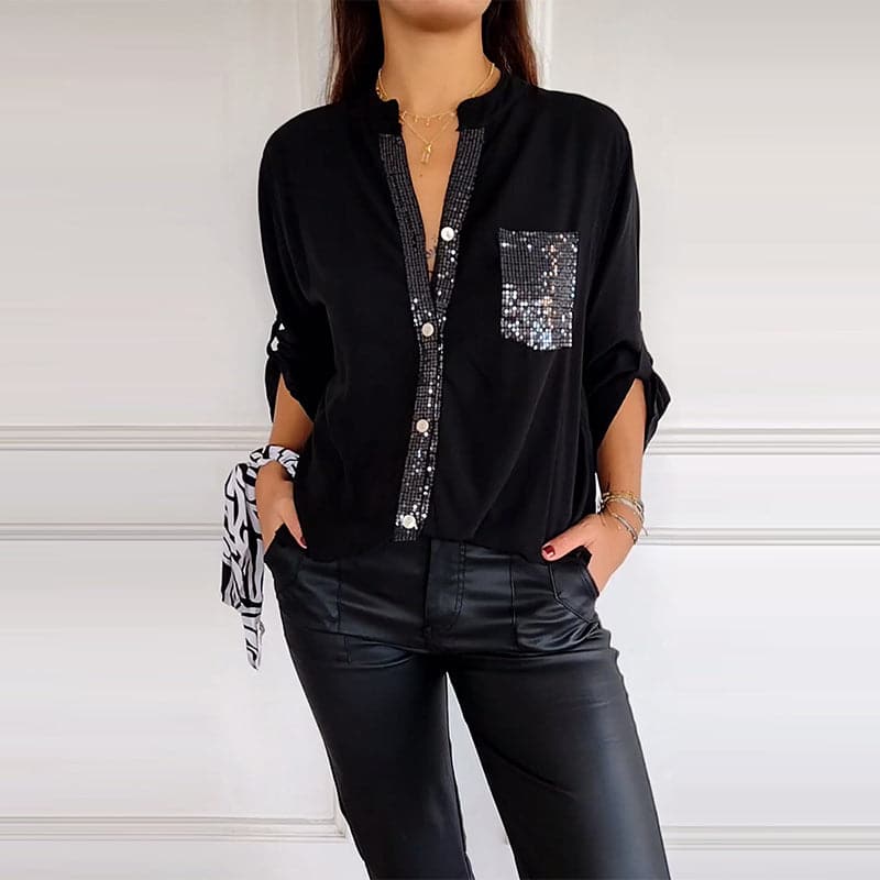 DANICA -  Sequin Detailed Blouse