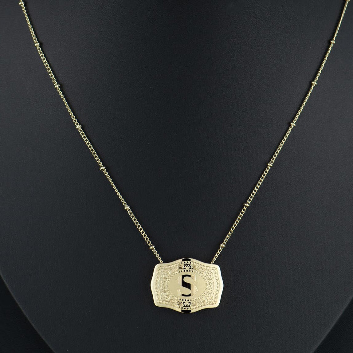 CINDY - Sleek Initial Letter Pendant Necklace