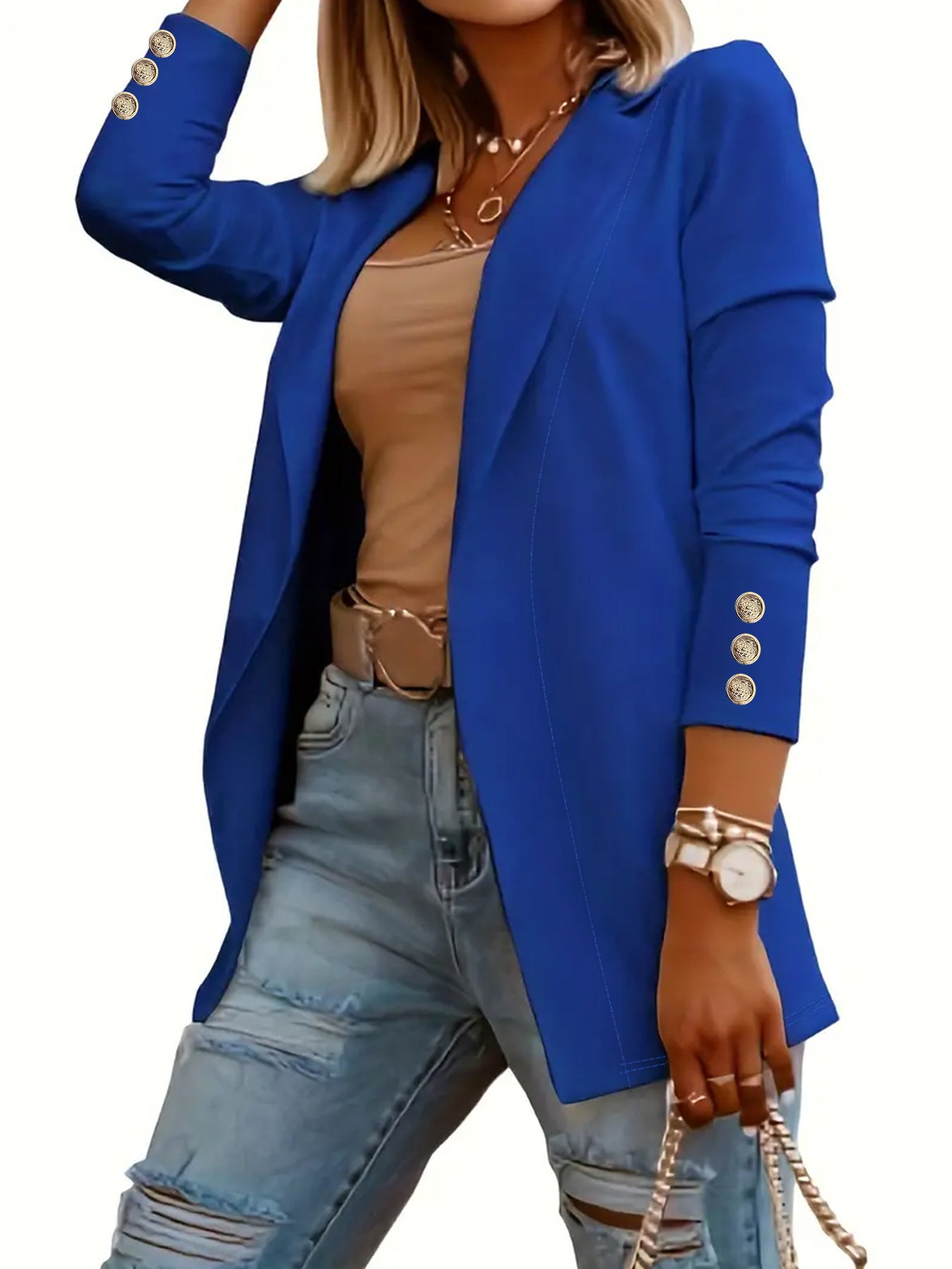 ODIN - Casual Long Sleeve Open Front Blazer
