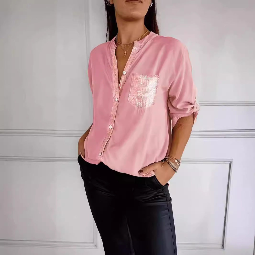 DANICA -  Sequin Detailed Blouse