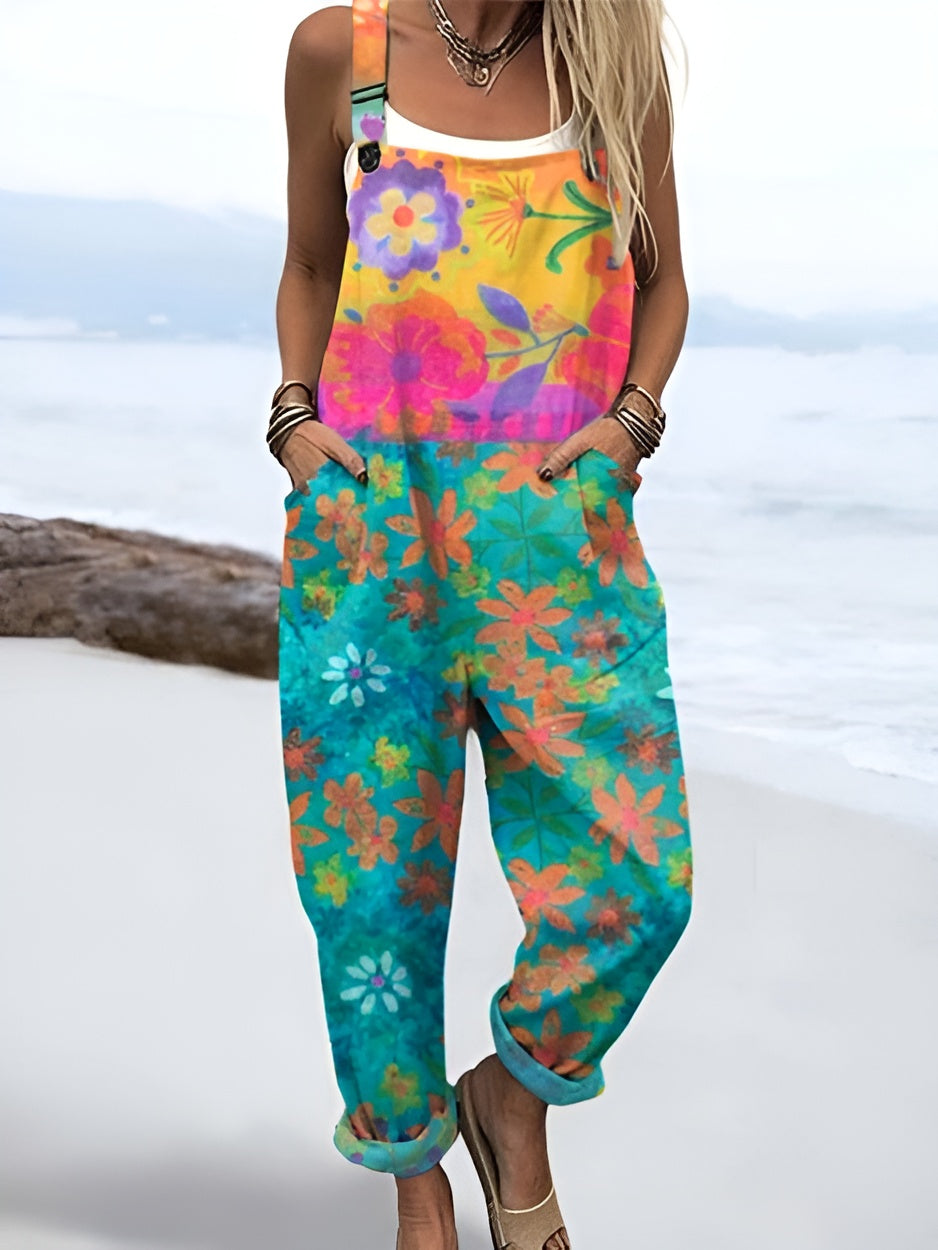 Liv | Watercolor Flowers Overalls
