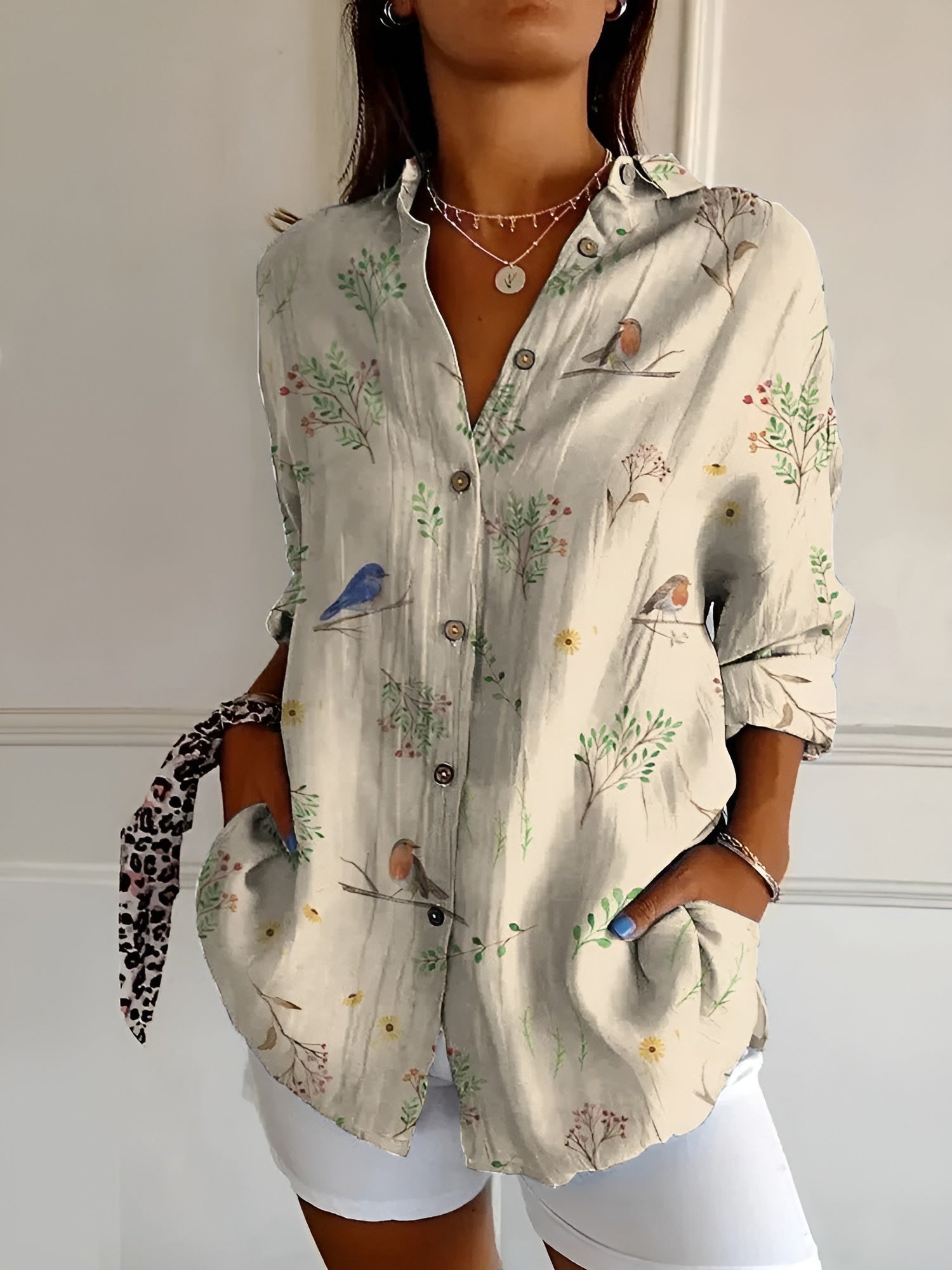 MELODIE – Elegant Floral Button Shirt